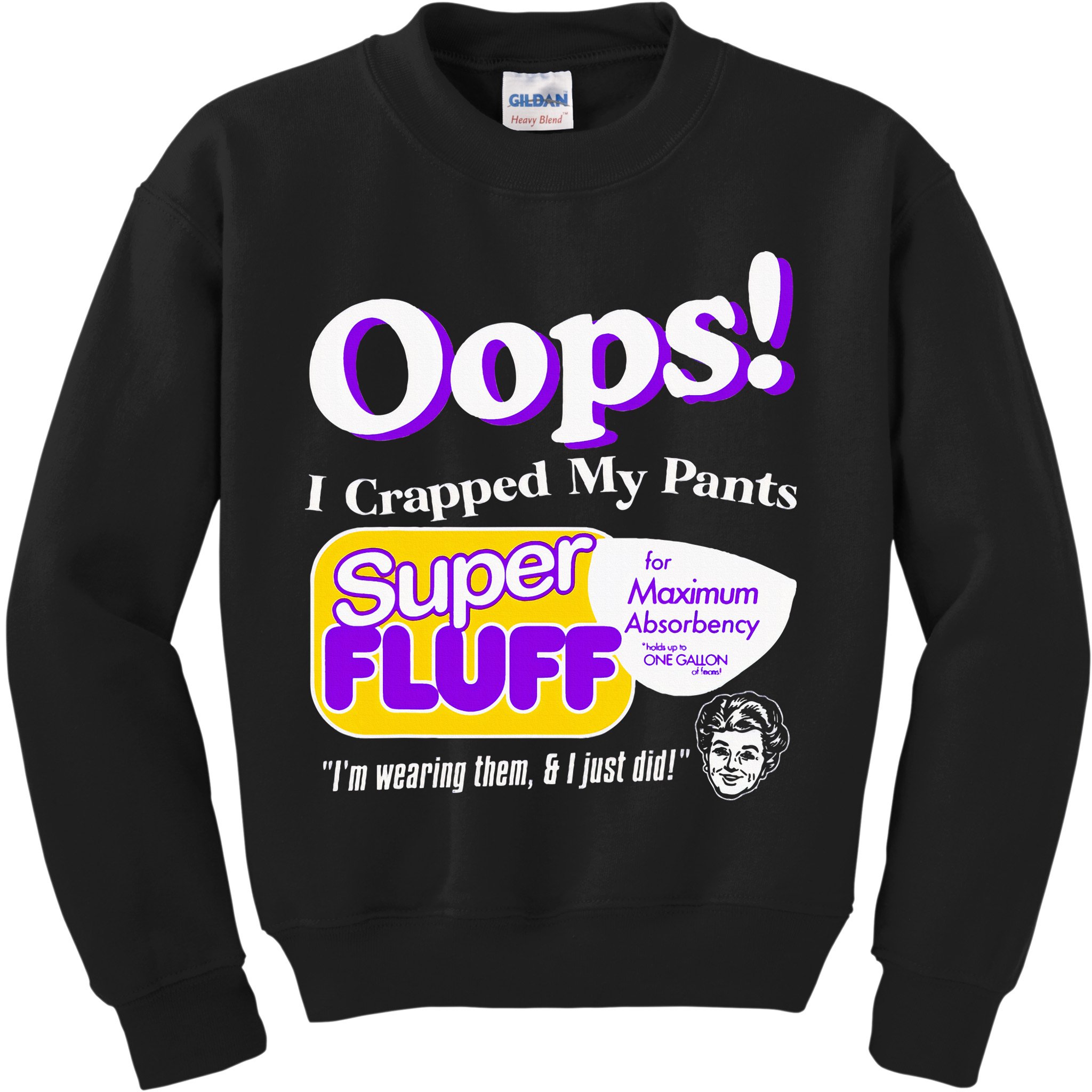 Oops I Crapped Funny My Pants Vintage Kids Sweatshirt