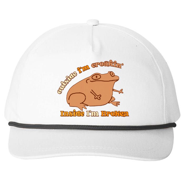 Outside IM Croakin Inside IM Broken Humor Frog Tees Snapback Five-Panel Rope Hat