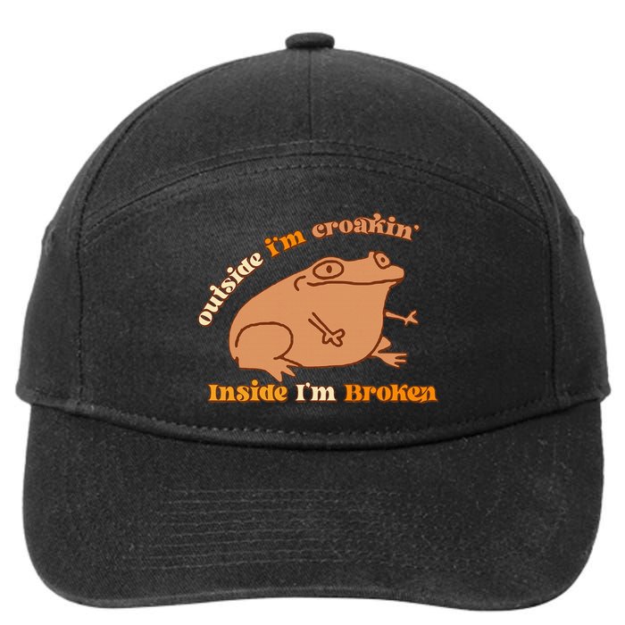 Outside IM Croakin Inside IM Broken Humor Frog Tees 7-Panel Snapback Hat