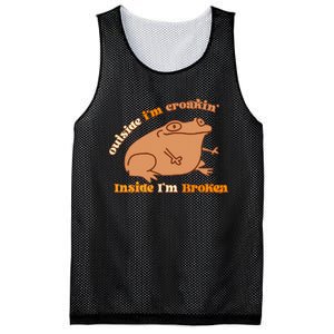 Outside IM Croakin Inside IM Broken Humor Frog Tees Mesh Reversible Basketball Jersey Tank