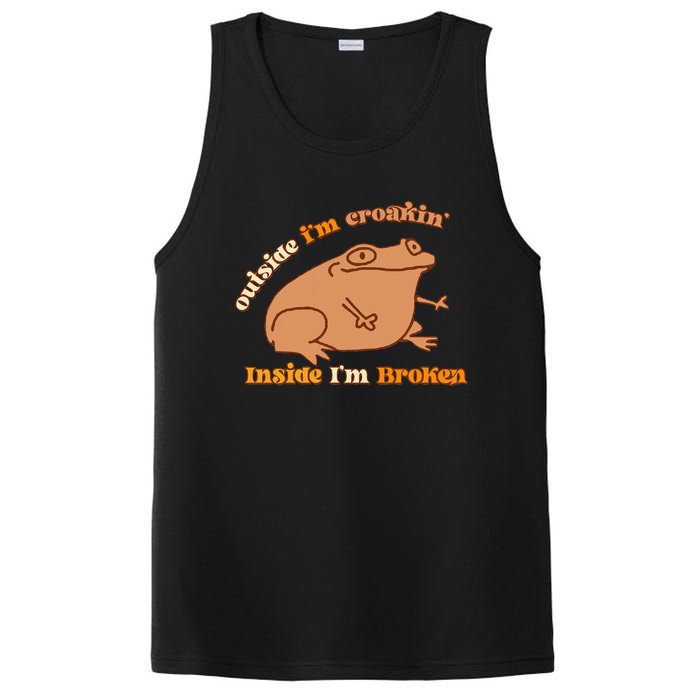 Outside IM Croakin Inside IM Broken Humor Frog Tees PosiCharge Competitor Tank