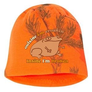 Outside IM Croakin Inside IM Broken Humor Frog Tees Kati - Camo Knit Beanie