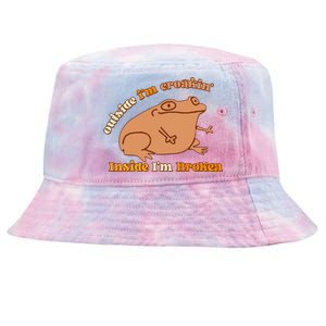 Outside IM Croakin Inside IM Broken Humor Frog Tees Tie-Dyed Bucket Hat