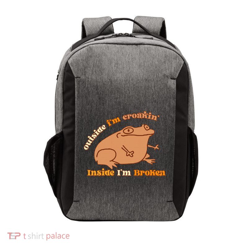 Outside IM Croakin Inside IM Broken Humor Frog Tees Vector Backpack