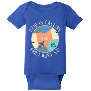 Ohio Is Calling And I Must Go Ohio Map Baby Bodysuit