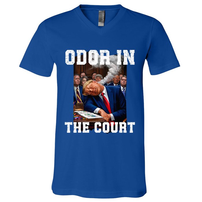 Odor In Court TrumpS Hilarious Gaffe Sleeping Passing Wind V-Neck T-Shirt