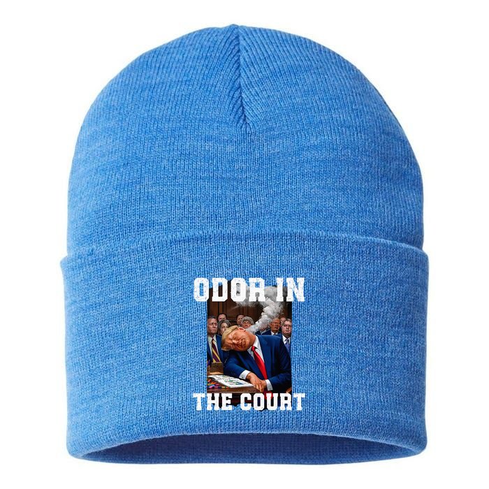 Odor In Court TrumpS Hilarious Gaffe Sleeping Passing Wind Sustainable Knit Beanie