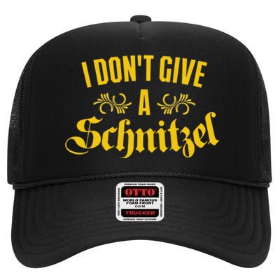 Oktoberfest I Don't Give A Schnitzel German Flag High Crown Mesh Back Trucker Hat