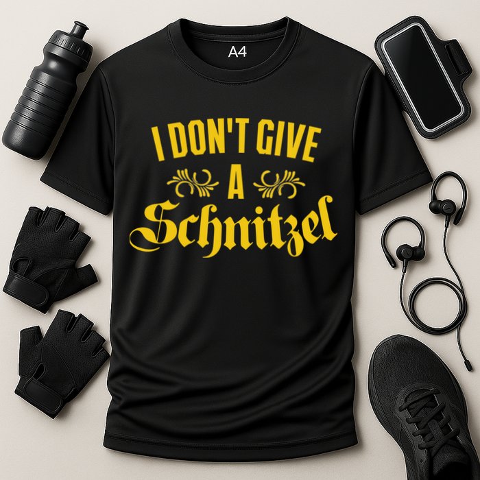 Oktoberfest I Don't Give A Schnitzel German Flag Cooling Performance Crew T-Shirt