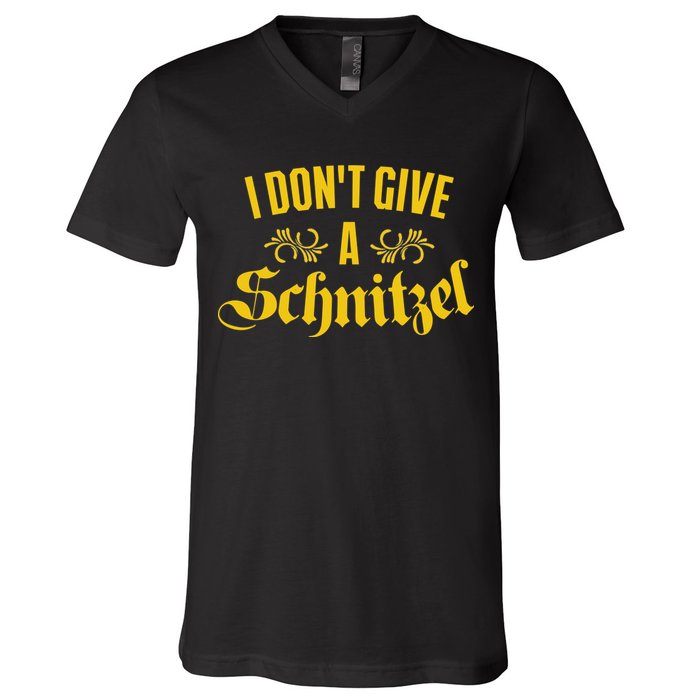 Oktoberfest I Don't Give A Schnitzel German Flag V-Neck T-Shirt