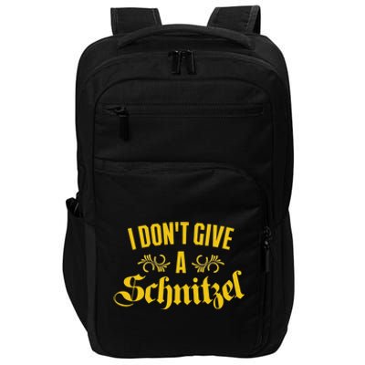 Oktoberfest I Don't Give A Schnitzel German Flag Impact Tech Backpack