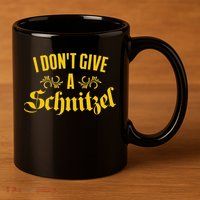 Oktoberfest I Don't Give A Schnitzel German Flag 11oz C Handle Ceramic Mug