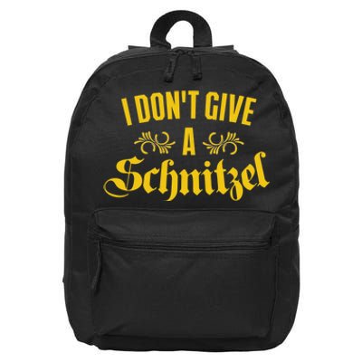 Oktoberfest I Don't Give A Schnitzel German Flag 16 in Basic Backpack