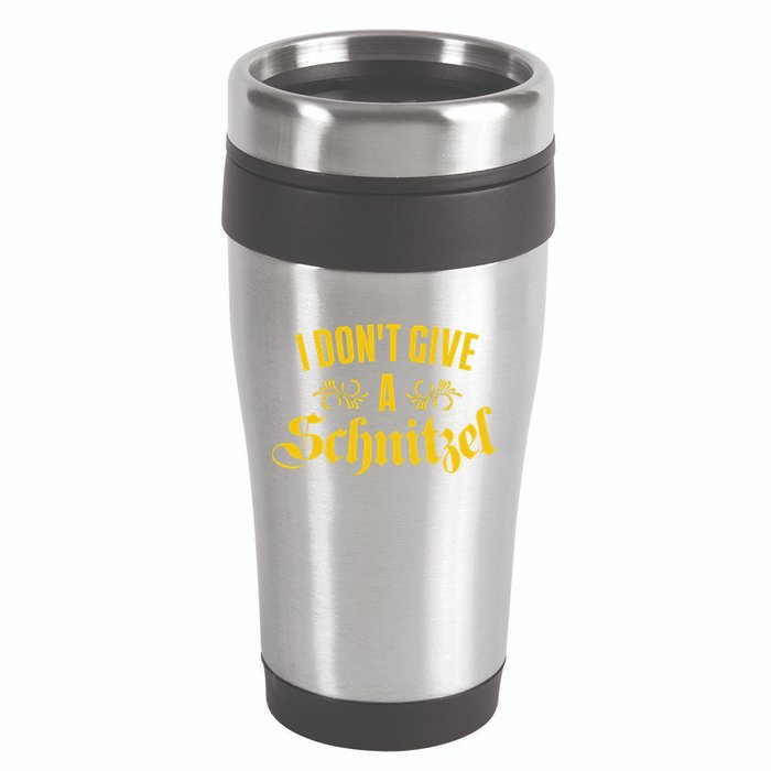 Oktoberfest I Don't Give A Schnitzel German Flag 16oz Travel Tumbler