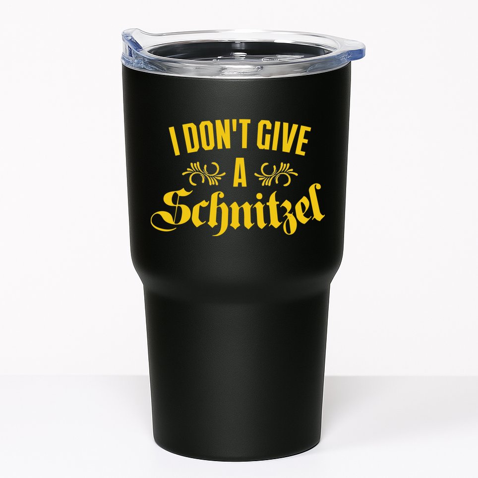 Oktoberfest I Don't Give A Schnitzel German Flag Tumbler