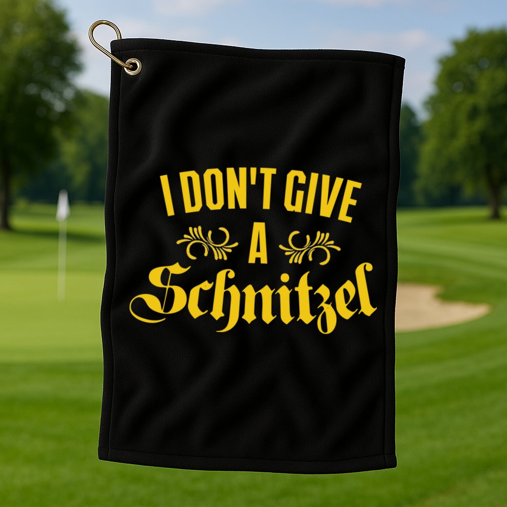 Oktoberfest I Don't Give A Schnitzel German Flag Golf Towel