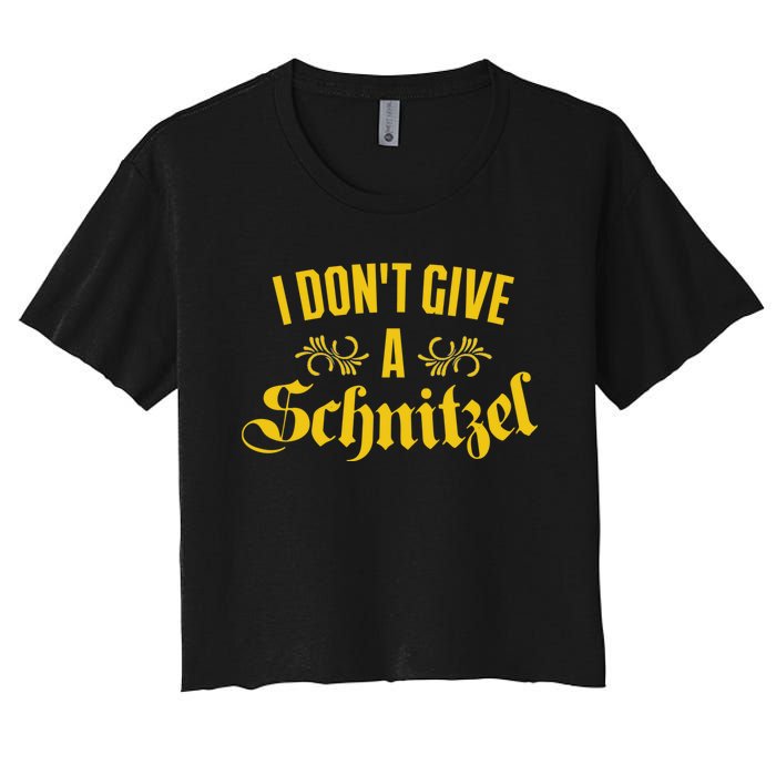 Oktoberfest I Don't Give A Schnitzel German Flag Women's Crop Top Tee