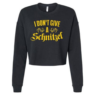 Oktoberfest I Don't Give A Schnitzel German Flag Cropped Pullover Crew