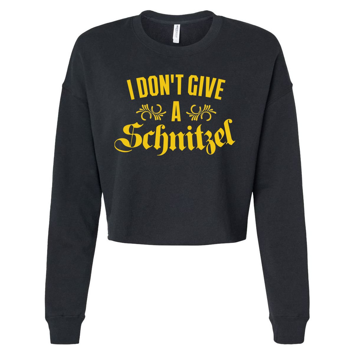 Oktoberfest I Don't Give A Schnitzel German Flag Cropped Pullover Crew