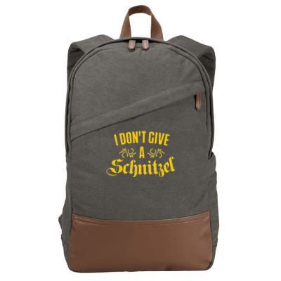 Oktoberfest I Don't Give A Schnitzel German Flag Cotton Canvas Backpack