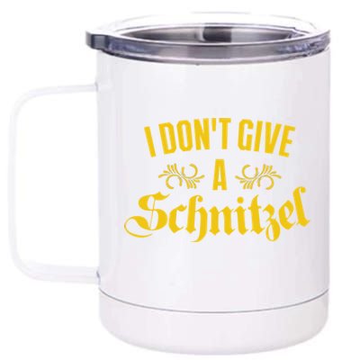 Oktoberfest I Don't Give A Schnitzel German Flag 12 oz Stainless Steel Tumbler Cup