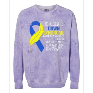 October Is Down Syndrome Awareness Month But For Me ItS Jan Colorblast Crewneck Sweatshirt