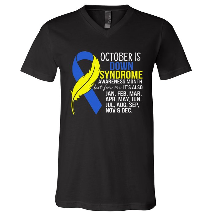 October Is Down Syndrome Awareness Month But For Me ItS Jan V-Neck T-Shirt