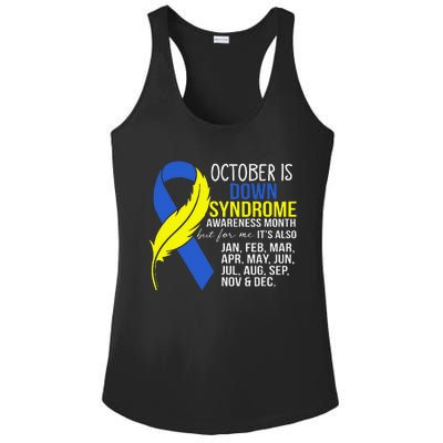 October Is Down Syndrome Awareness Month But For Me ItS Jan Ladies PosiCharge Competitor Racerback Tank