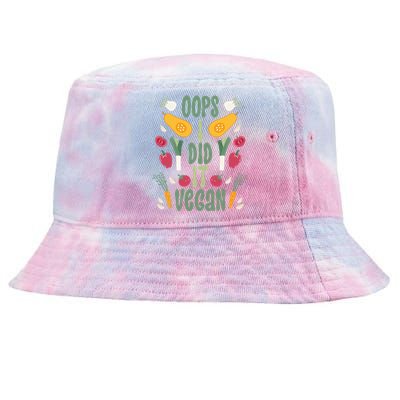 Oops I Did It Vegan Veganism Gift Tie-Dyed Bucket Hat