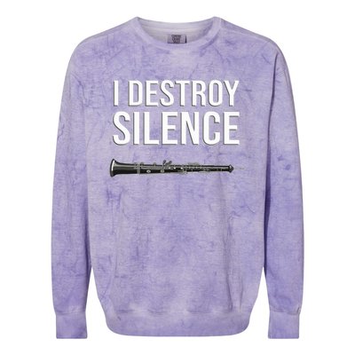 OBOE - I destroy silence, Funny oboist gift, Funny Oboe Colorblast Crewneck Sweatshirt