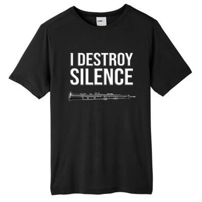 OBOE - I destroy silence, Funny oboist gift, Funny Oboe Tall Fusion ChromaSoft Performance T-Shirt