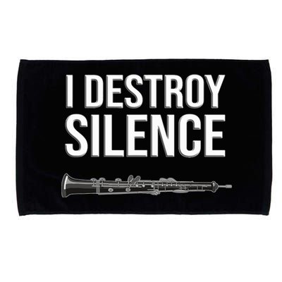 OBOE - I destroy silence, Funny oboist gift, Funny Oboe Microfiber Hand Towel