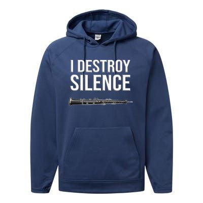 OBOE - I destroy silence, Funny oboist gift, Funny Oboe Performance Fleece Hoodie