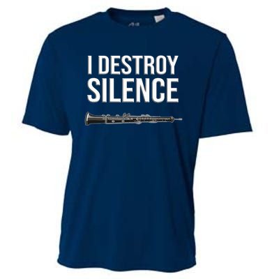 OBOE - I destroy silence, Funny oboist gift, Funny Oboe Cooling Performance Crew T-Shirt