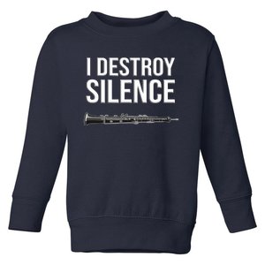 OBOE - I destroy silence, Funny oboist gift, Funny Oboe Toddler Sweatshirt