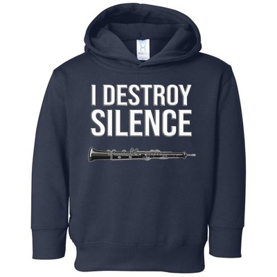 OBOE - I destroy silence, Funny oboist gift, Funny Oboe Toddler Hoodie