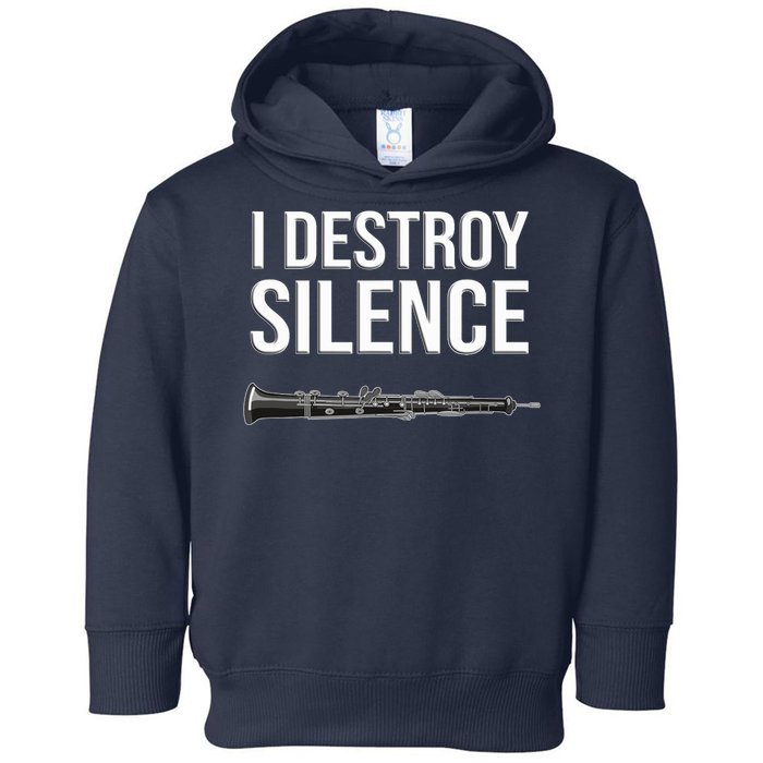 OBOE - I destroy silence, Funny oboist gift, Funny Oboe Toddler Hoodie