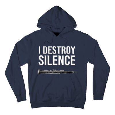 OBOE - I destroy silence, Funny oboist gift, Funny Oboe Tall Hoodie