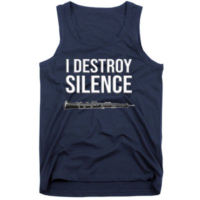 OBOE - I destroy silence, Funny oboist gift, Funny Oboe Tank Top