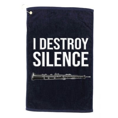 OBOE - I destroy silence, Funny oboist gift, Funny Oboe Platinum Collection Golf Towel