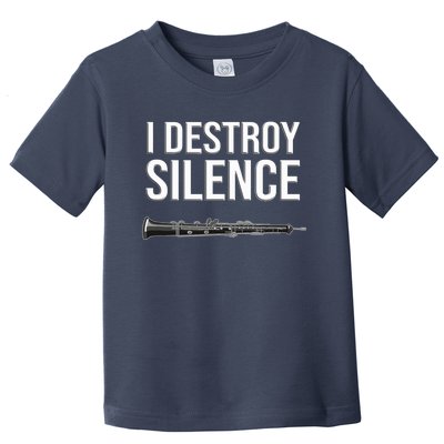 OBOE - I destroy silence, Funny oboist gift, Funny Oboe Toddler T-Shirt