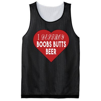 Oldschoolhats I Destroy Boobs Butts Beer Mesh Reversible Basketball Jersey Tank