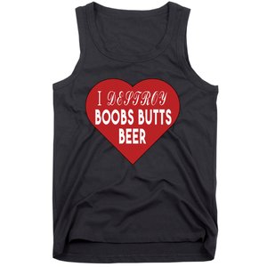 Oldschoolhats I Destroy Boobs Butts Beer Tank Top