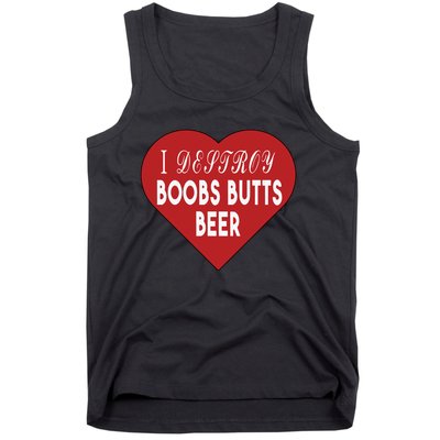 Oldschoolhats I Destroy Boobs Butts Beer Tank Top