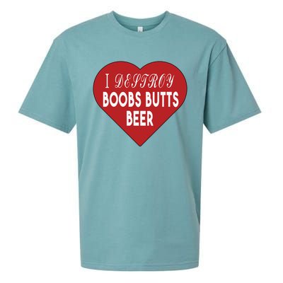 Oldschoolhats I Destroy Boobs Butts Beer Sueded Cloud Jersey T-Shirt