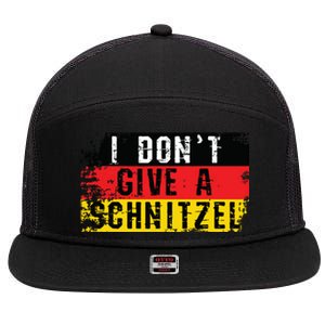 Oktoberfest I Dont Give A Schnitzel Funny German 7 Panel Mesh Trucker Snapback Hat