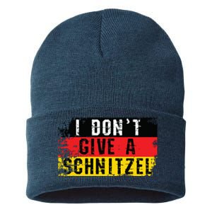 Oktoberfest I Dont Give A Schnitzel Funny German Sustainable Knit Beanie