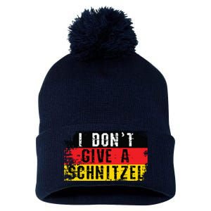 Oktoberfest I Dont Give A Schnitzel Funny German Pom Pom 12in Knit Beanie