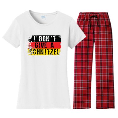 Oktoberfest I Dont Give A Schnitzel Funny German Women's Flannel Pajama Set