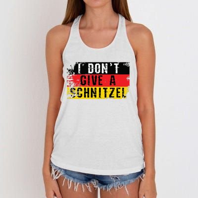 Oktoberfest I Dont Give A Schnitzel Funny German Women's Knotted Racerback Tank